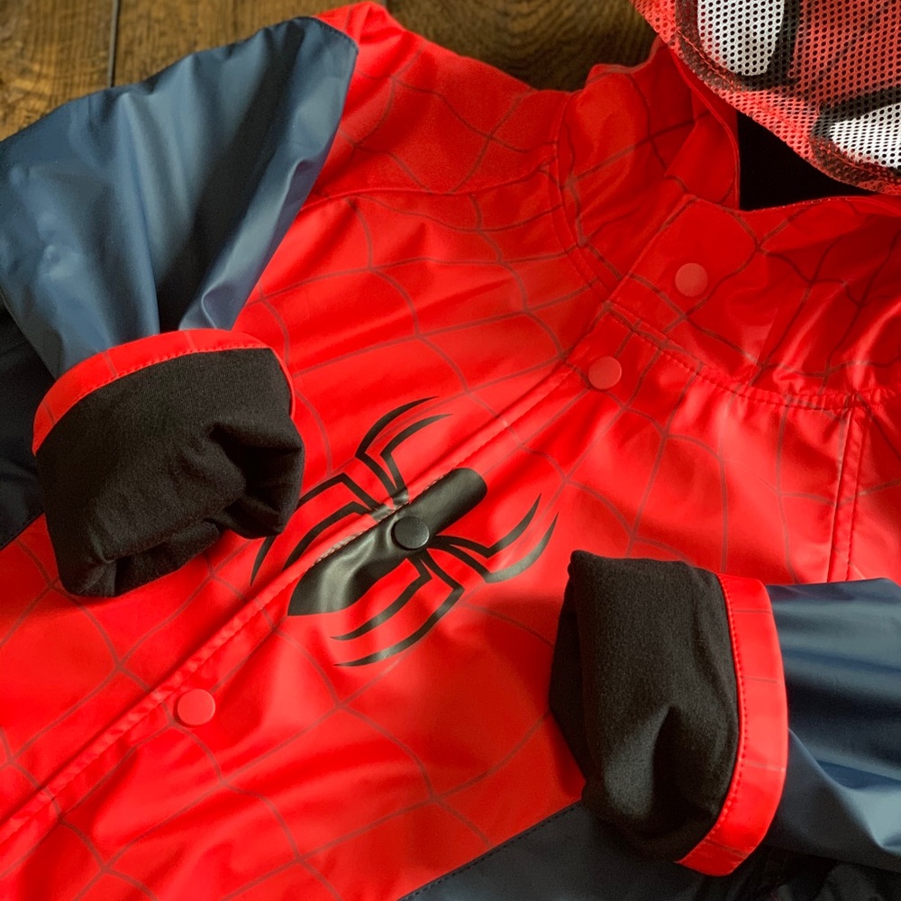 Spider-Themed Red and Blue Kids Jacket